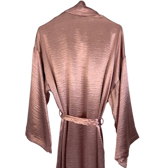 Treasure & Bond Satin Duster OS Kimono Jacket Robe Swim Cover NWT Slits 6899 - Picture 10 of 11